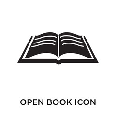 Open book icon vector sign and symbol isolated on white background, Open book logo concept