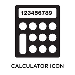 Calculator icon vector sign and symbol isolated on white background, Calculator logo concept