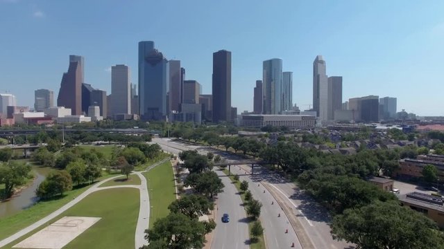 This video is of an aerial of downtown Houston on a sunny day. This video was filmed in 4k for best image quality.