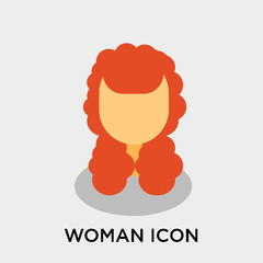 Woman icon vector sign and symbol isolated on white background, Woman logo concept