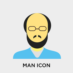 Man icon vector sign and symbol isolated on white background, Man logo concept