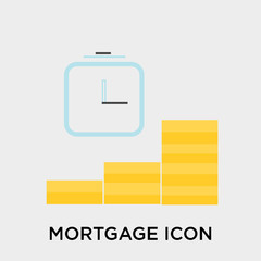 Mortgage icon vector sign and symbol isolated on white background, Mortgage logo concept