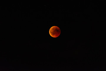 Blood moon from the total lunar eclipse in July 2018