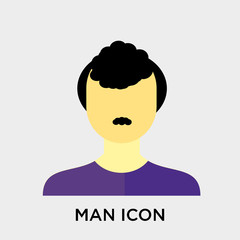 Man icon vector sign and symbol isolated on white background, Man logo concept