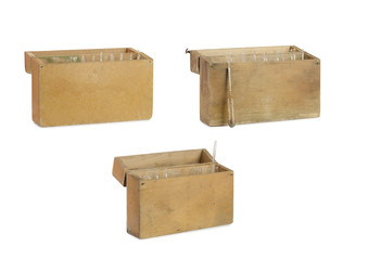 box with vial isolated on white background