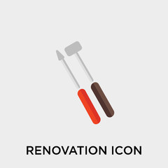 Renovation icon vector sign and symbol isolated on white background, Renovation logo concept