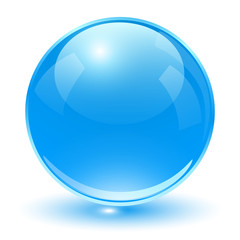 Glass sphere, blue vector ball.
