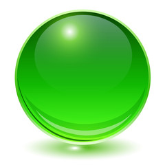 Glass sphere green vector ball.
