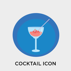 Cocktail icon vector sign and symbol isolated on white background, Cocktail logo concept