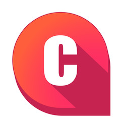 ikona z długim cieniem na tle strzałki pinezki © vempireart