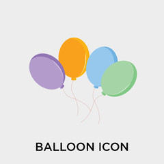 Balloon icon vector sign and symbol isolated on white background, Balloon logo concept