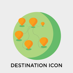 Destination icon vector sign and symbol isolated on white background, Destination logo concept