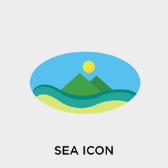 Sea icon vector sign and symbol isolated on white background, Sea logo concept