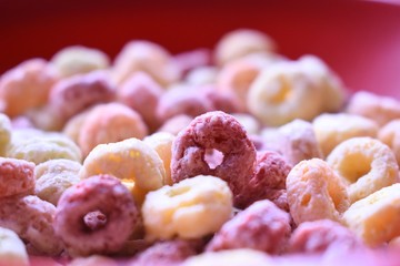 Cereals breakfast color mix background