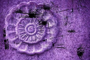 Grunge Ultra purple Ornate stone texture, circle rock shape, background for web site or mobile devices