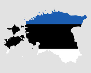 Karte und Fahne von Estland