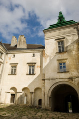 Fototapeta na wymiar Interior courtyard of Olesko Castle near Lviv, Ukraine