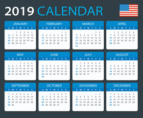 Calendar 2019 - American Version