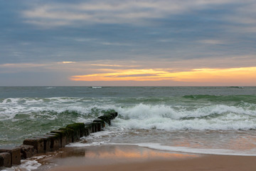 Sunset at the beach of Sylt