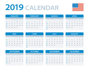 Calendar 2019 - American Version