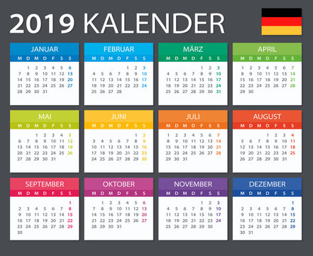 Calendar 2019 - Gerrman version