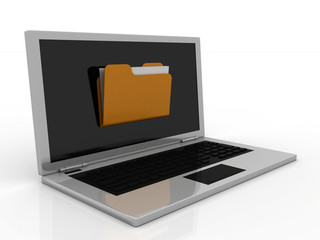 3d rendering folder with documents
