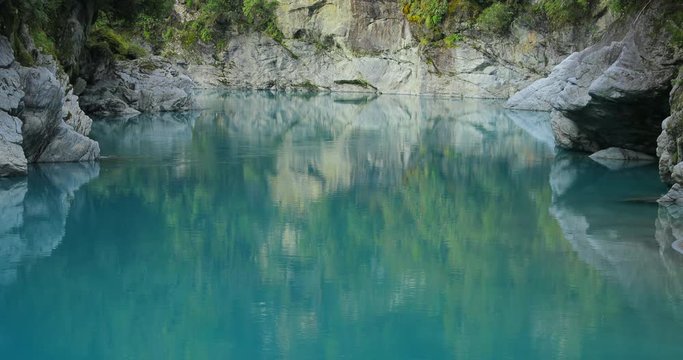 Hotikita Gorge, South Island, New Zealand, 60fps, Blue Water and Tree Ferns,