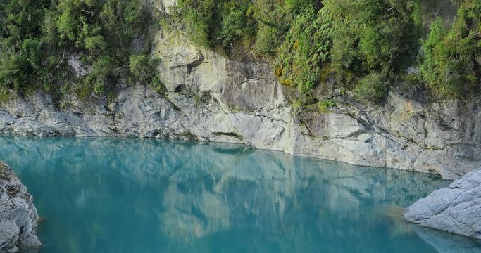 Hotikita Gorge, South Island, New Zealand, 60fps, Blue Water and Tree Ferns,