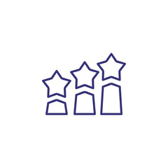 Rating line icon. Bar chart, stars, growth. Customers feedback and reviews concept. Can be used for topics like statistics, marketing, economy, business