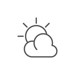 Outline Sun and Cloud icon isolated on white background. Line Weather pictogram. Day symbol for website design, mobile application, ui. Vector illustration, eps10.