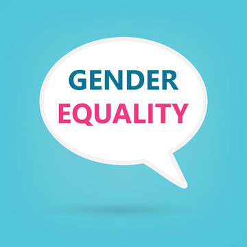 gender equality written on speech bubble- vector illustration