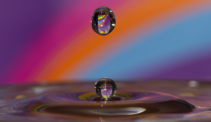 Water drops with colorful background