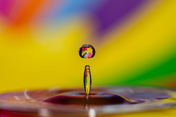 Water drop with colorful background art