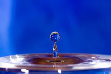 Water drop with blue background pre splash