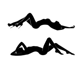Black contour female figures