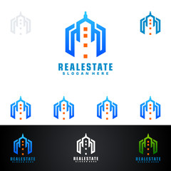 Fototapeta premium Real estate Logo with Abstract Property and Home shape
