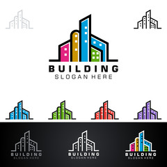 Real estate Logo with Abstract Property and Home shape