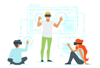 man in virtual reality glasses