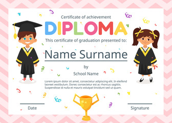 kids diploma certificate for preschool