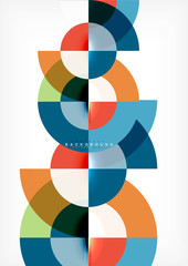 Obraz premium Minimal circle abstract background design, multicolored template for business or technology presentation or web brochure cover layout, wallpaper