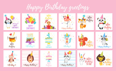 birthday greeting cards set