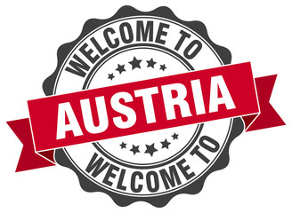 Obraz premium Austria round ribbon seal