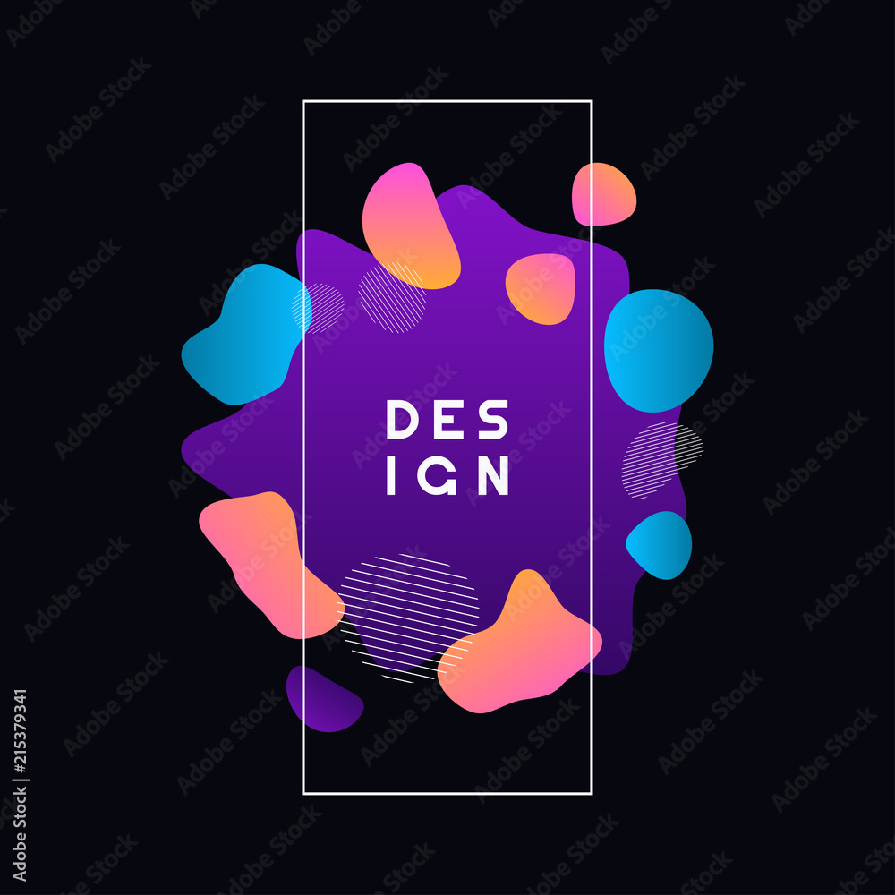 Aufkleber Fluid organic shapes. Colorful gradient forms. Modern abstract background with flux effect. Vector illustration.