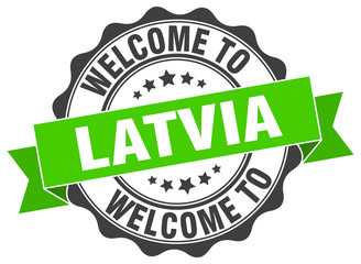 Latvia round ribbon seal