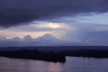 Sonnenuntergang in Mainz am Rhein