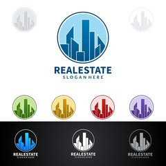 Real estate Logo with Abstract Property and Home shape