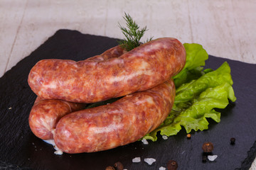 Raw pork sausages