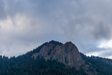 Winter landscape with clouds