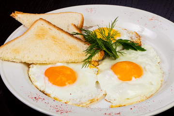 Delicious fried eggs