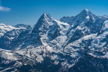 Plakat Switzerland, snow alps panorama view